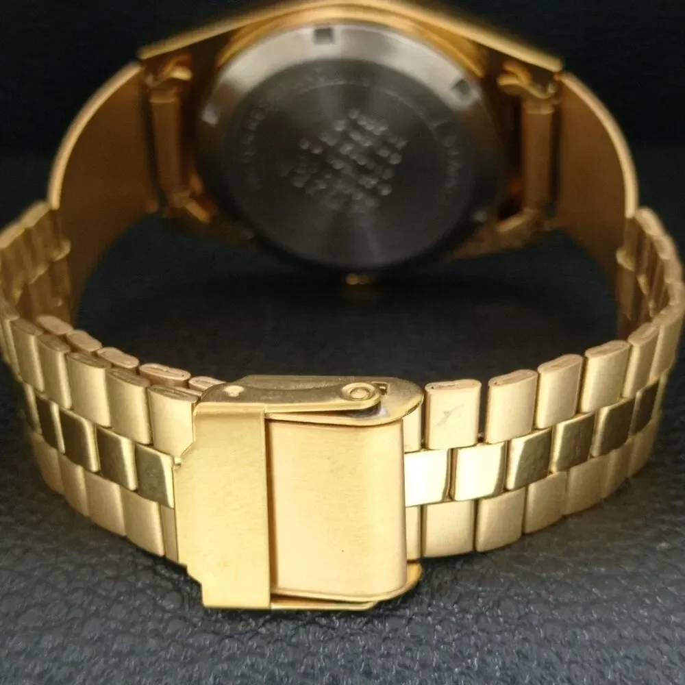 Vintage 1970 Citizen Automatic Mens Gold Watch W/daydate & Black accents